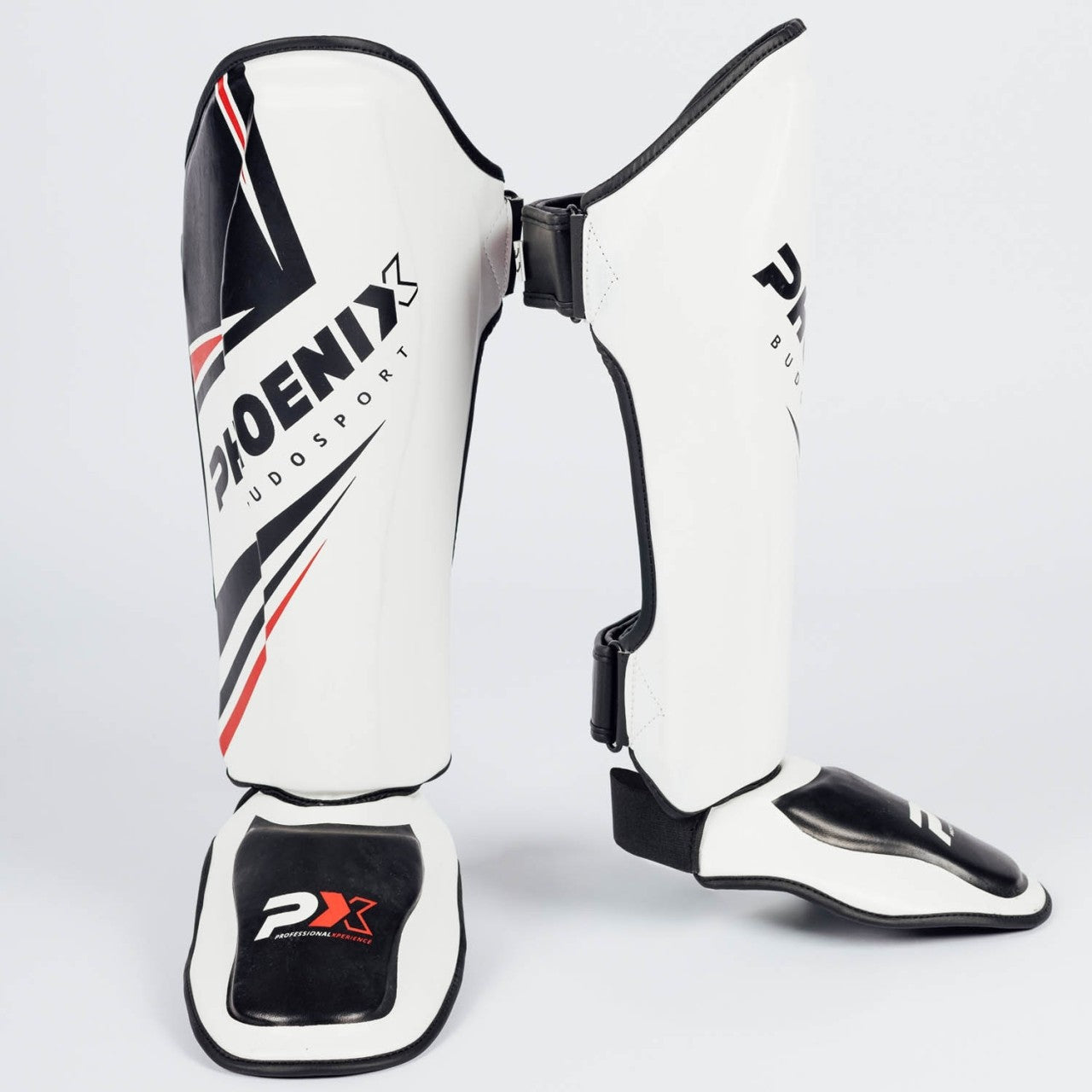 Phoenix PX Skenbens- och vristskydd Legacy, PU, vit-svart-röd