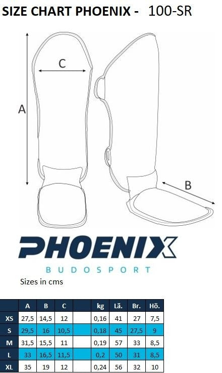 Phoenix Skenbens- och vristskydd PU svart