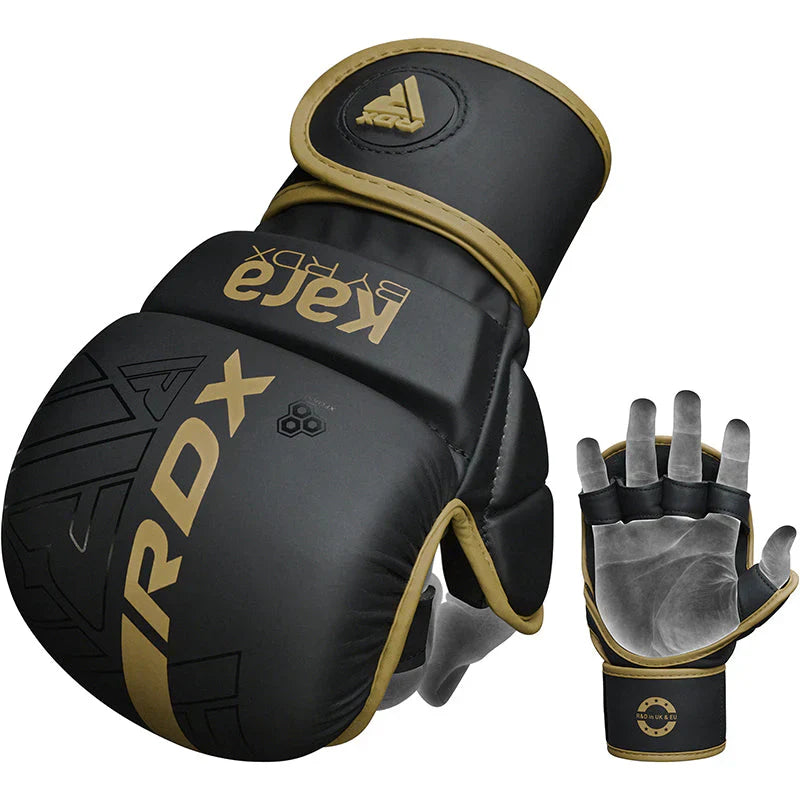 RDX Grappling Gloves Shooter F6 - Mattsvart/Guld