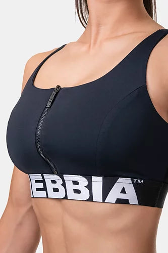 Nebbia Smart Zip Front Sport-BH - Svart