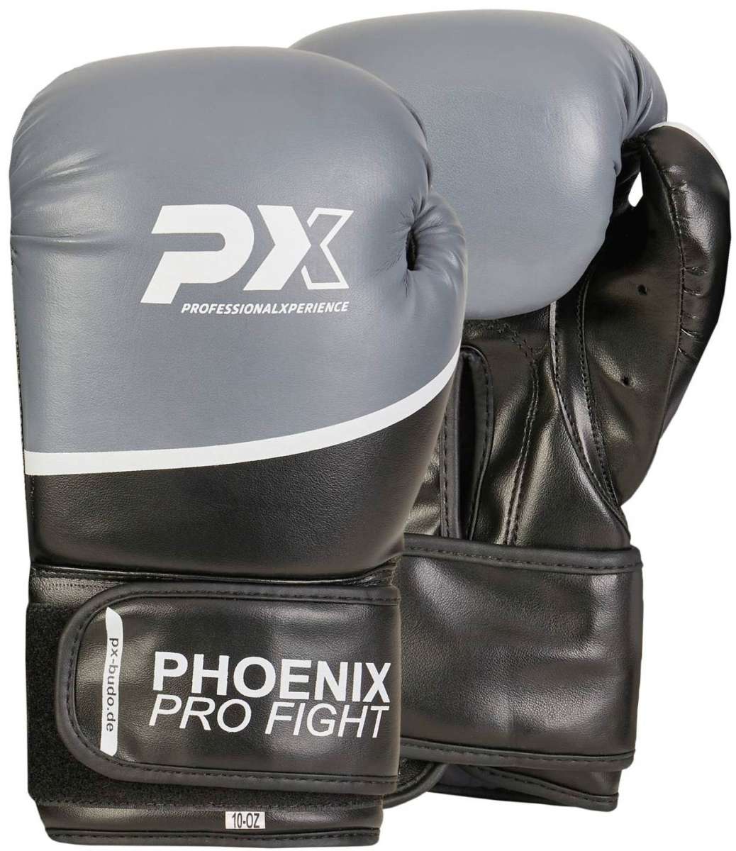 Phoenix PX PRO FIGHT PU boxningshandskar Svart/Grå