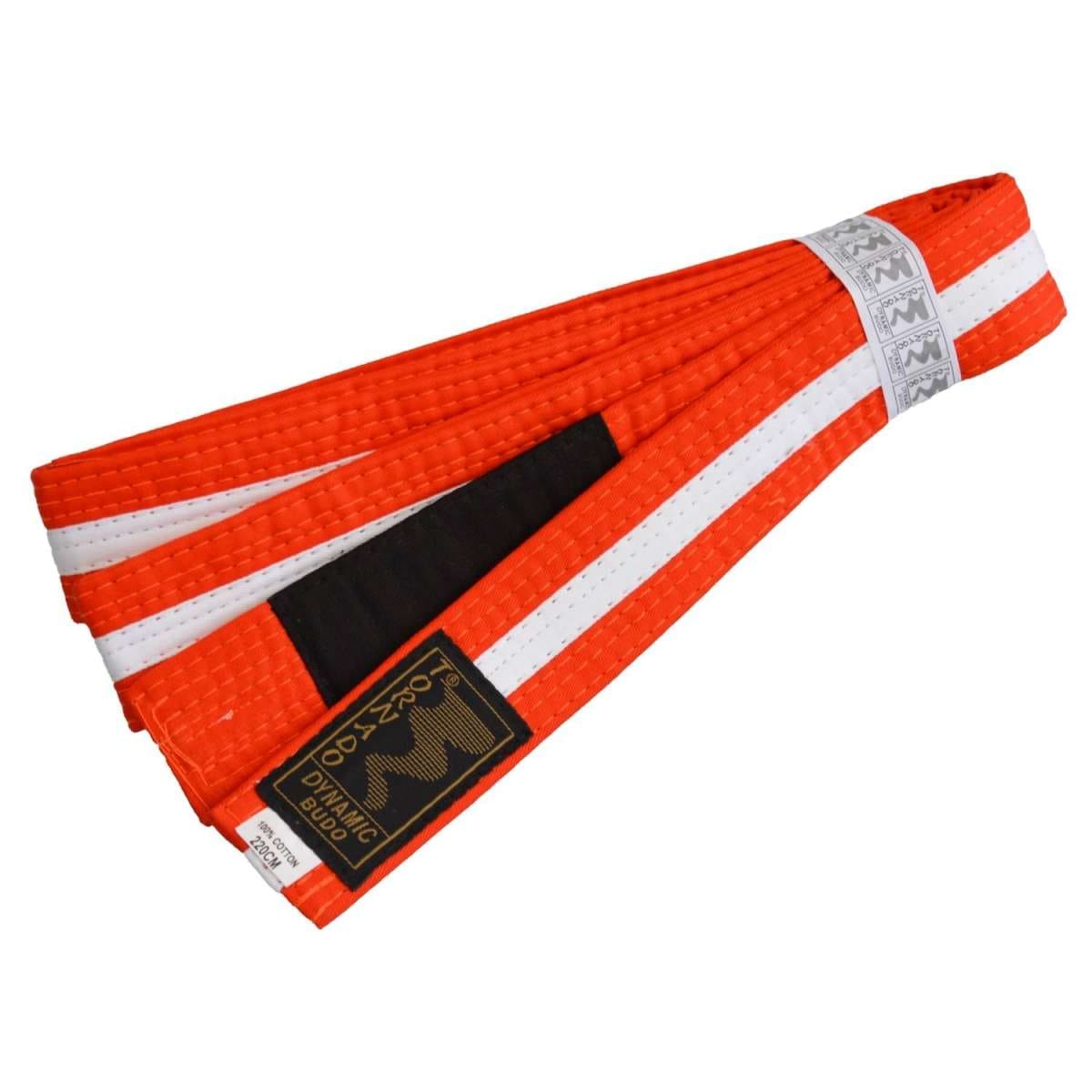 Phoenix Barn BJJ-bälte Orange/Vitt med rand