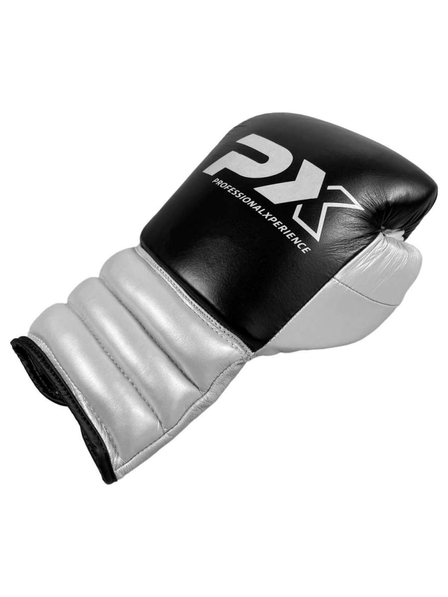 Phoenix PX tävlingsboxningshandskar läder - Svart/Silver