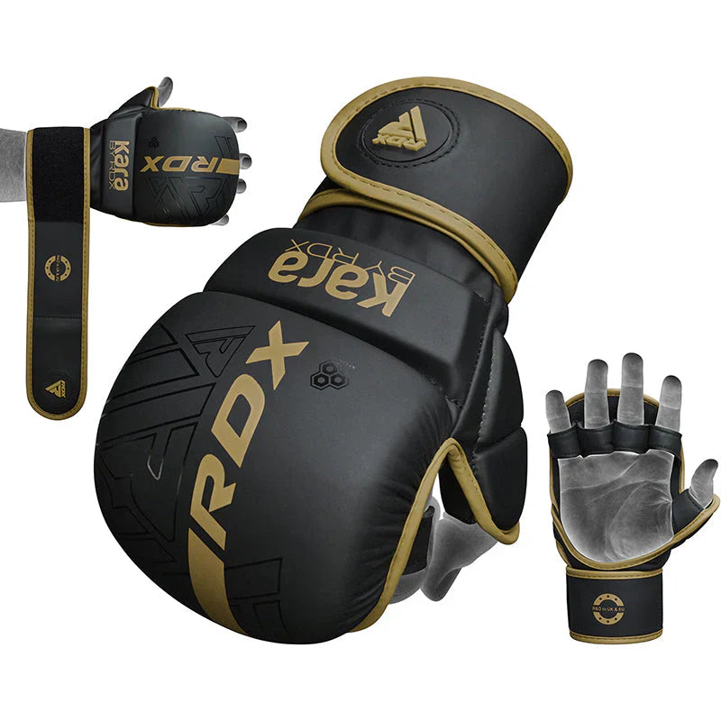 RDX Grappling Gloves Shooter F6 - Mattsvart/Guld