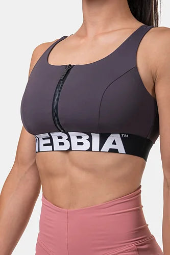 Nebbia Smart Zip Front Sport-BH - Marron
