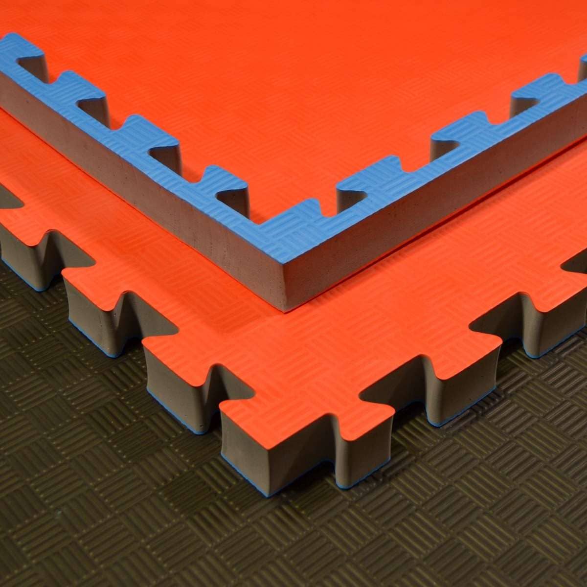 Phoenix Judomattor - Röd/Blå, rutigt mönster, 100x100x4 cm