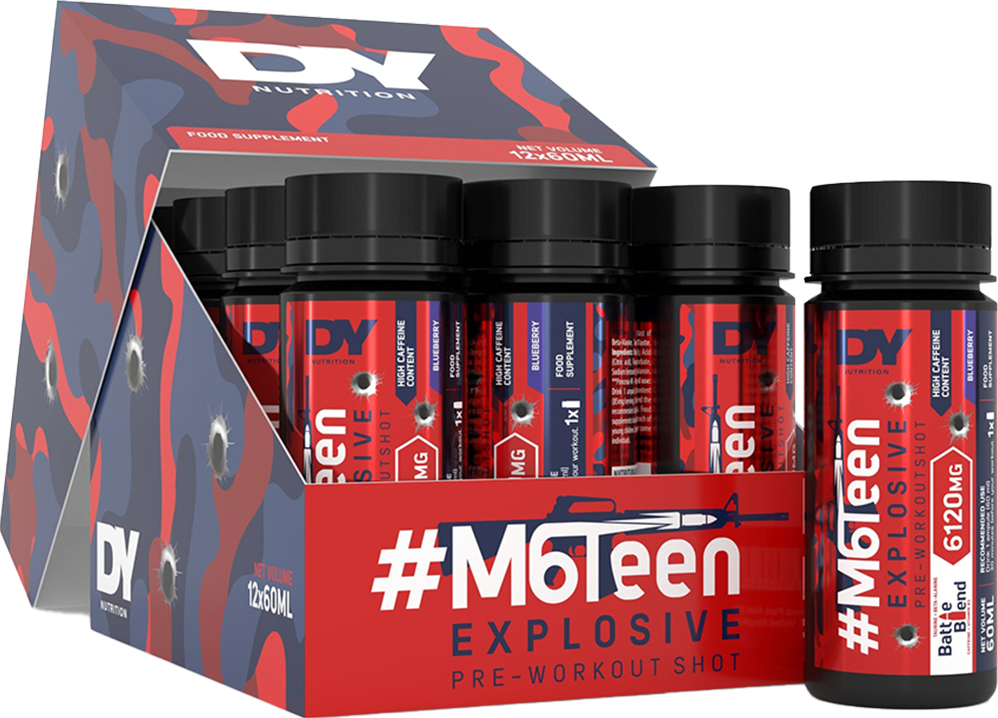 Dorian Yates Nutrition M6Teen Pre-workout Shots - 12 x 60 ml - Blueberry