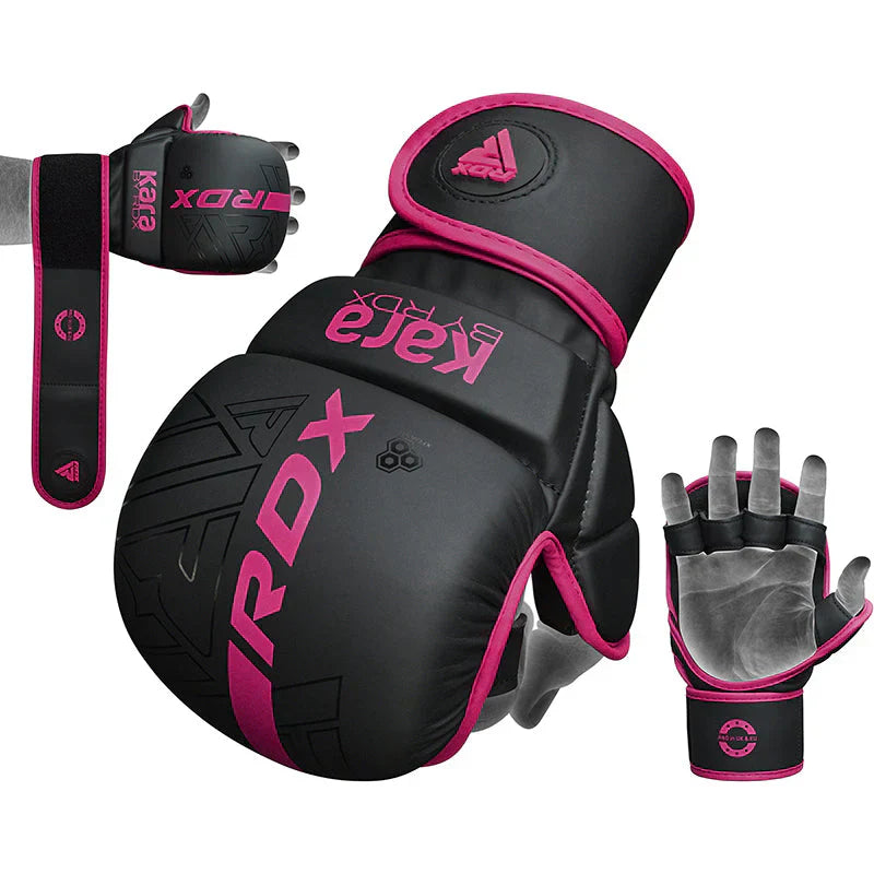 RDX Grappling Gloves Shooter F6 Mattsvart/Rosa