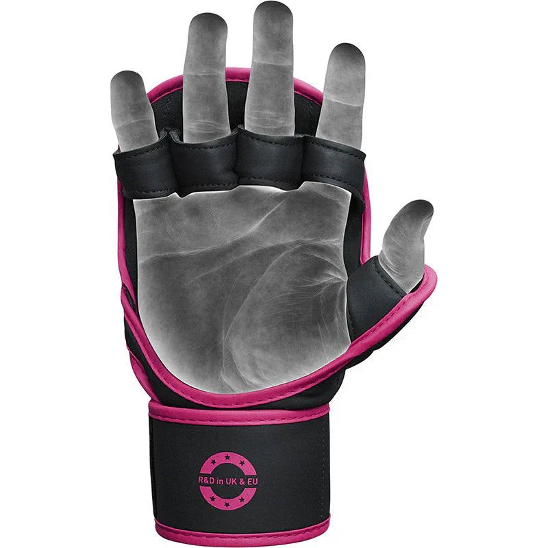RDX Grappling Gloves Shooter F6 Mattsvart/Rosa