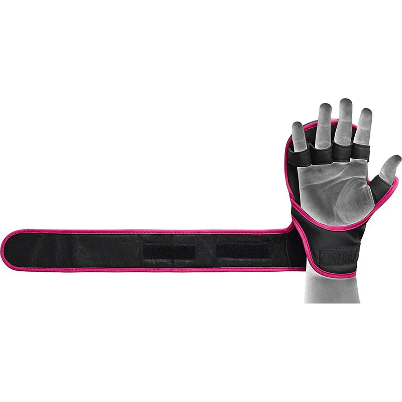 RDX Grappling Gloves Shooter F6 Mattsvart/Rosa