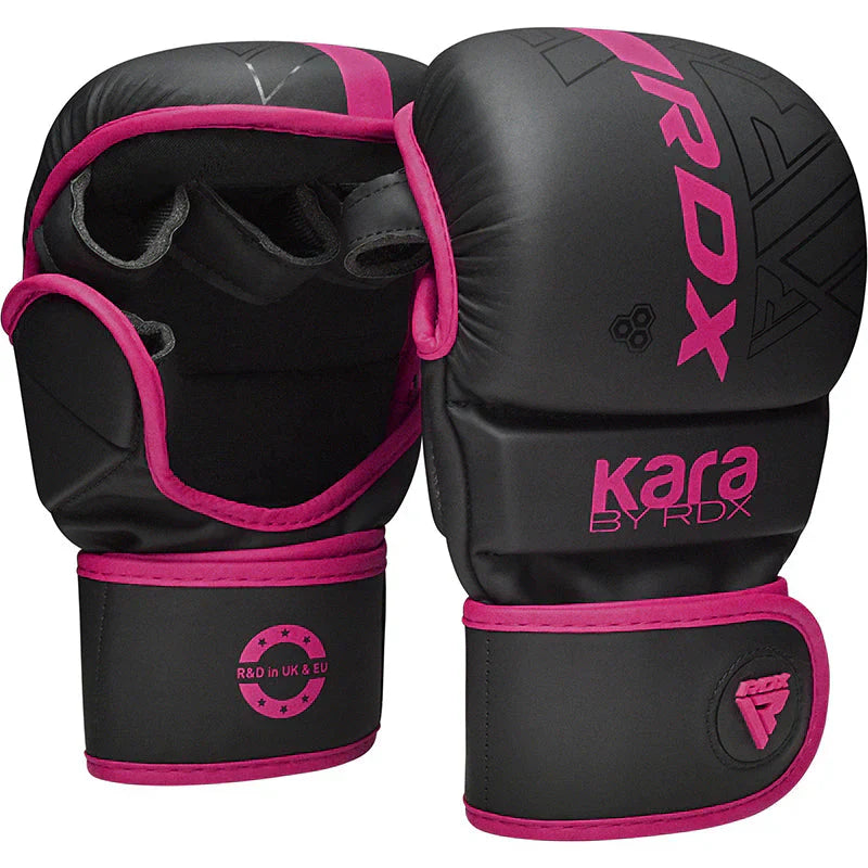 RDX Grappling Gloves Shooter F6 Mattsvart/Rosa