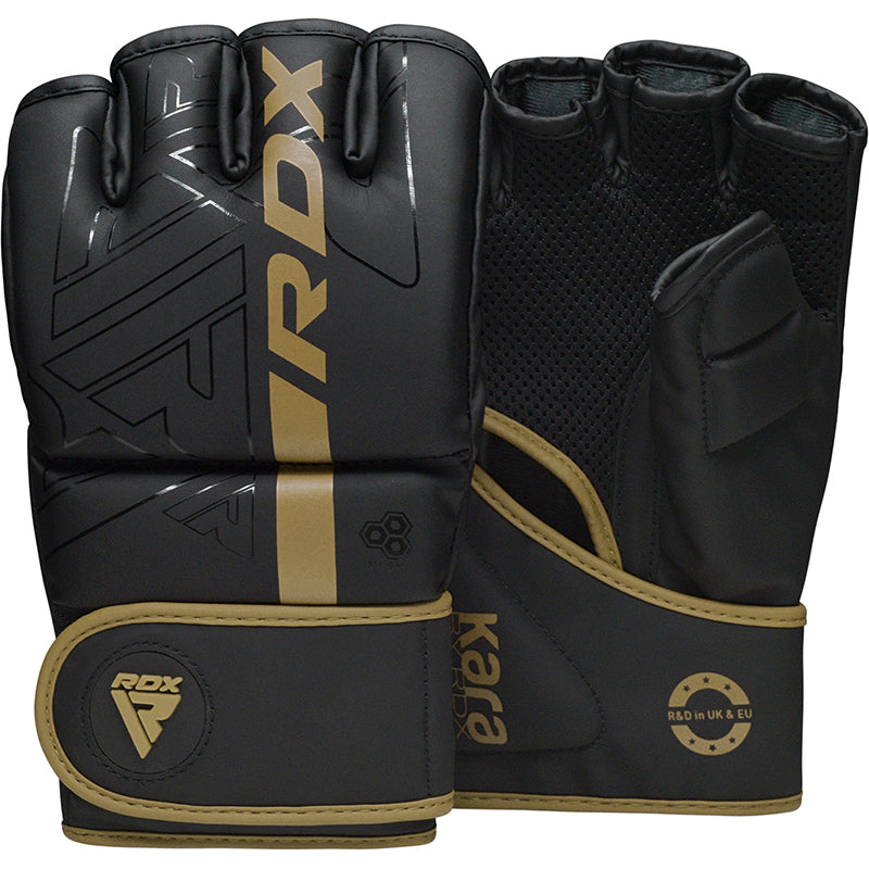 RDX Grappling Handskar F6 - Mattsvart/Guld
