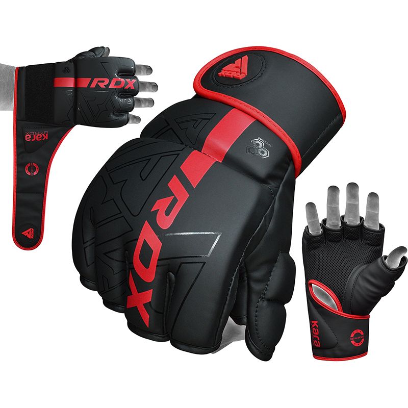 RDX Grappling Handskar F6 - Mattsvart/Röd