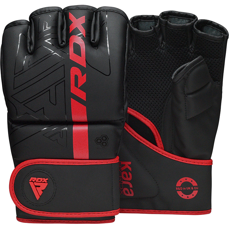 RDX Grappling Handskar F6 - Mattsvart/Röd