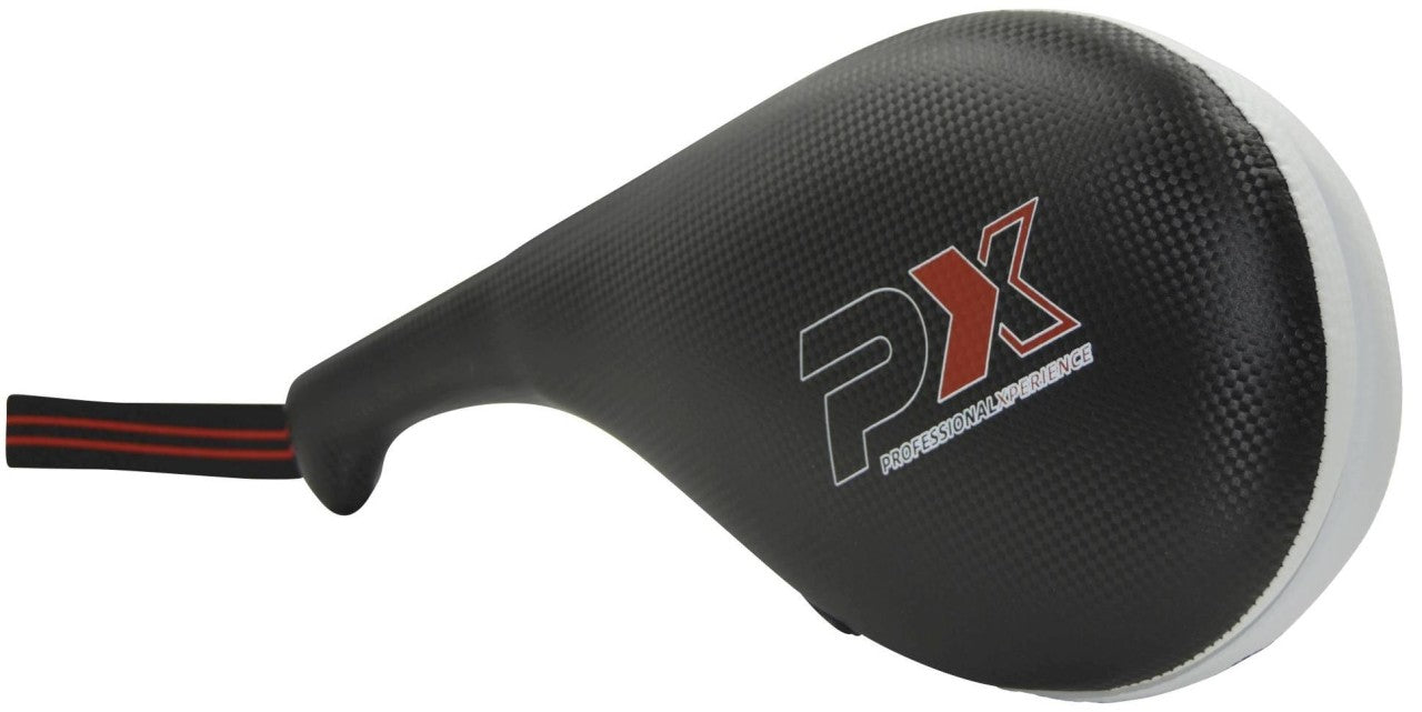 Phoenix PX Taekwondo dubbel-mitt konstläder svart–vit
