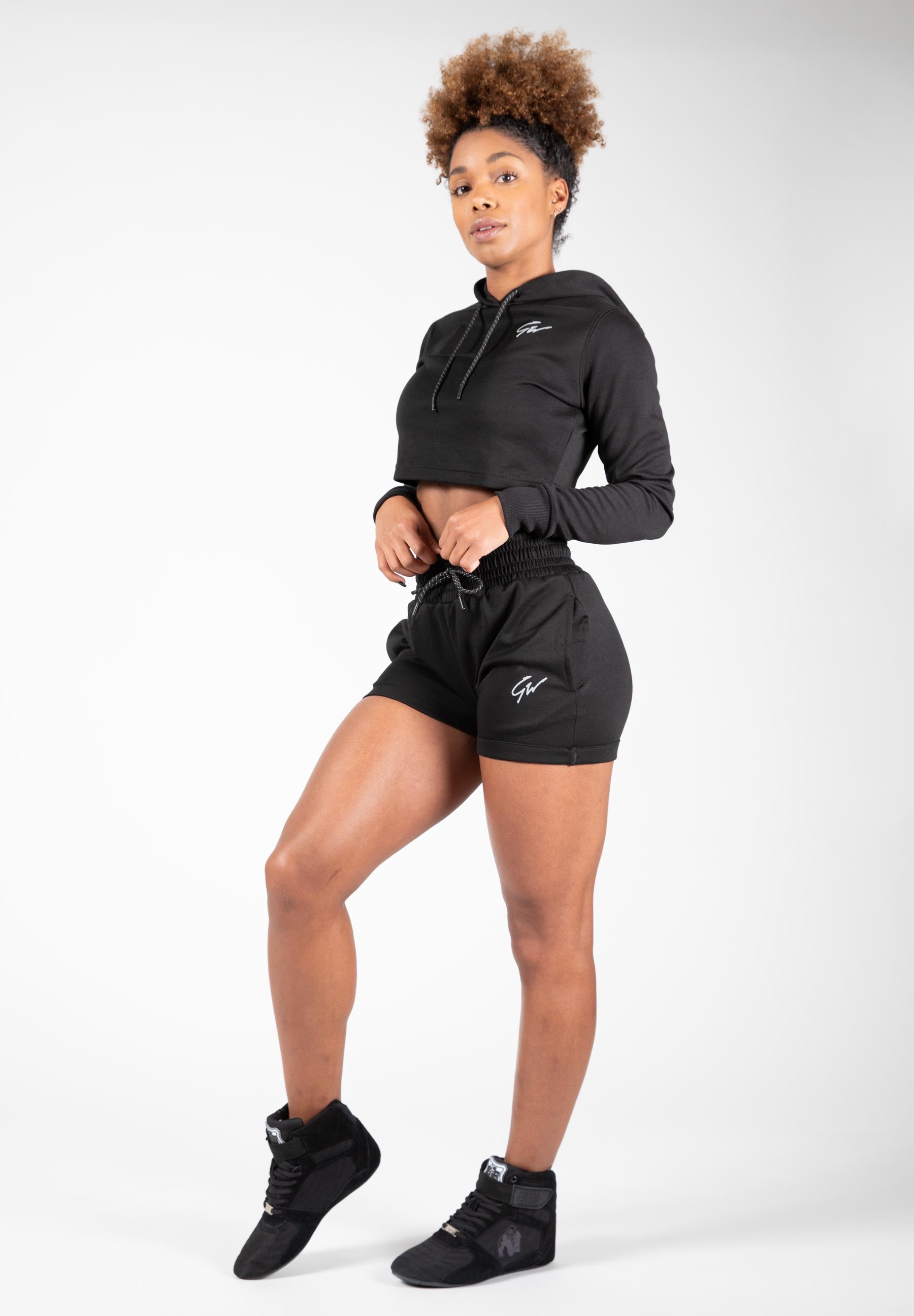 Gorilla Wear Pixley Crop Top Hoodie, black