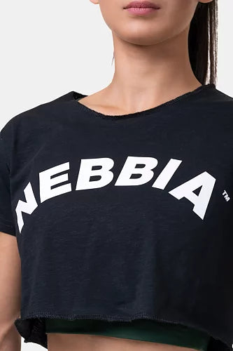 Nebbia Lös Sportig Crop Top - Svart