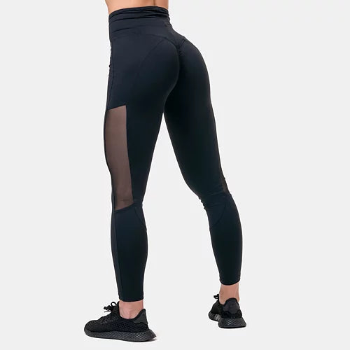Nebbia Högmidjade Mesh Tights - Svart