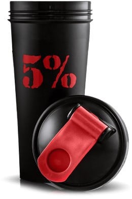 5% Nutrition 5% Shaker - Svart