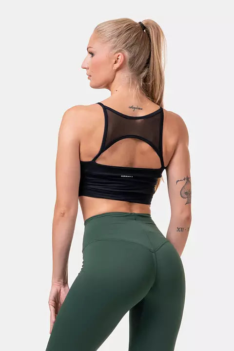 Nebbia Klassisk HERO Cut-Out 2-I-1 Sport-BH - Svart