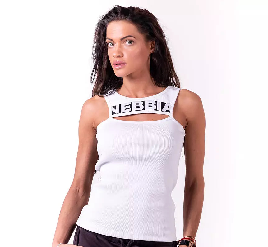 Nebbia Rib Cut Out Top - Vit