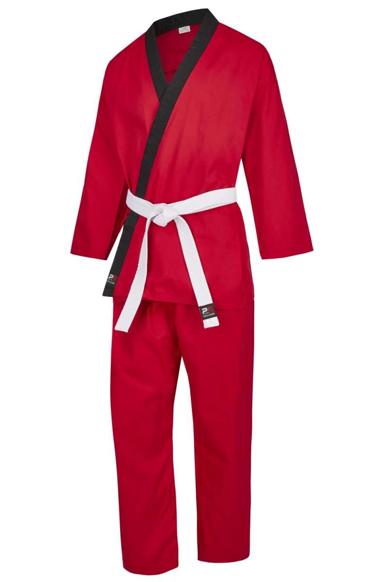 Phoenix PX CHALLENGE Karate Gi - Röd/Svart, Barn & Vuxen Storlekar