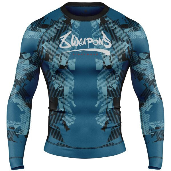 8 WEAPONS Långärmad Rashguardtröja, L/S, Hit 2.0 - Marin/Svart