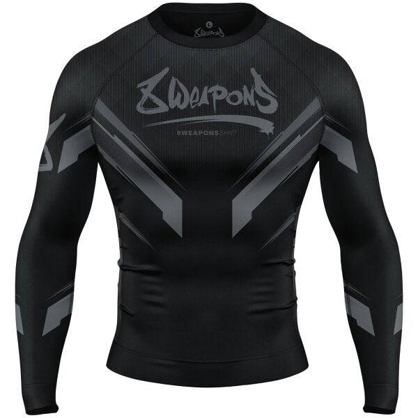 8 WEAPONS Långärmad Rashguardtröja L/S, Shift - Svart/Svart