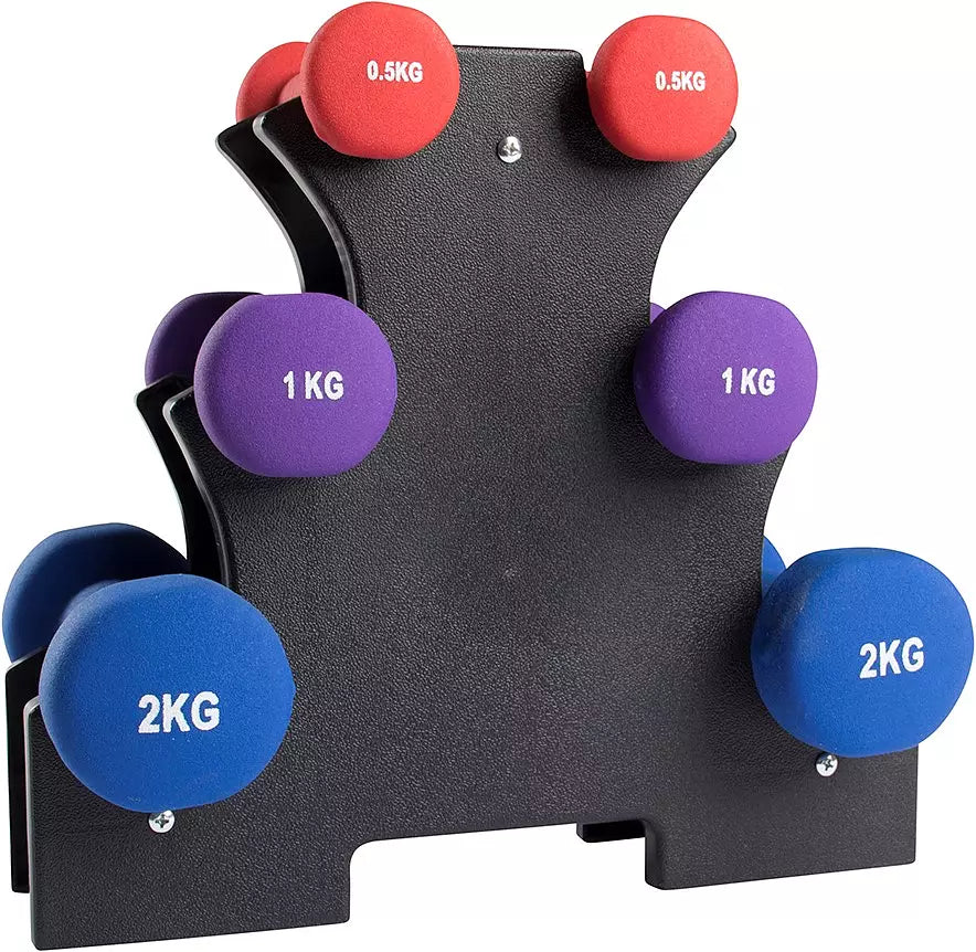 Virtufit Neopren Hantelset + Ställ
