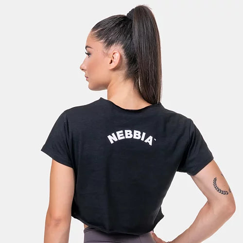 Nebbia Lös Sportig Crop Top - Svart