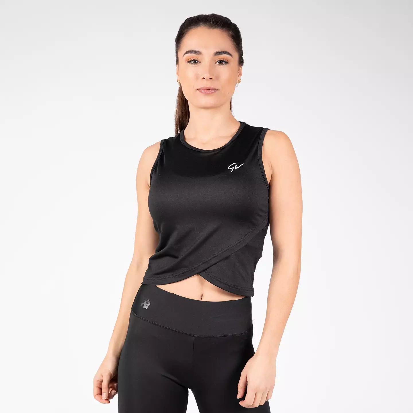 Gorilla Wear Estelle Twisted Crop Top, black