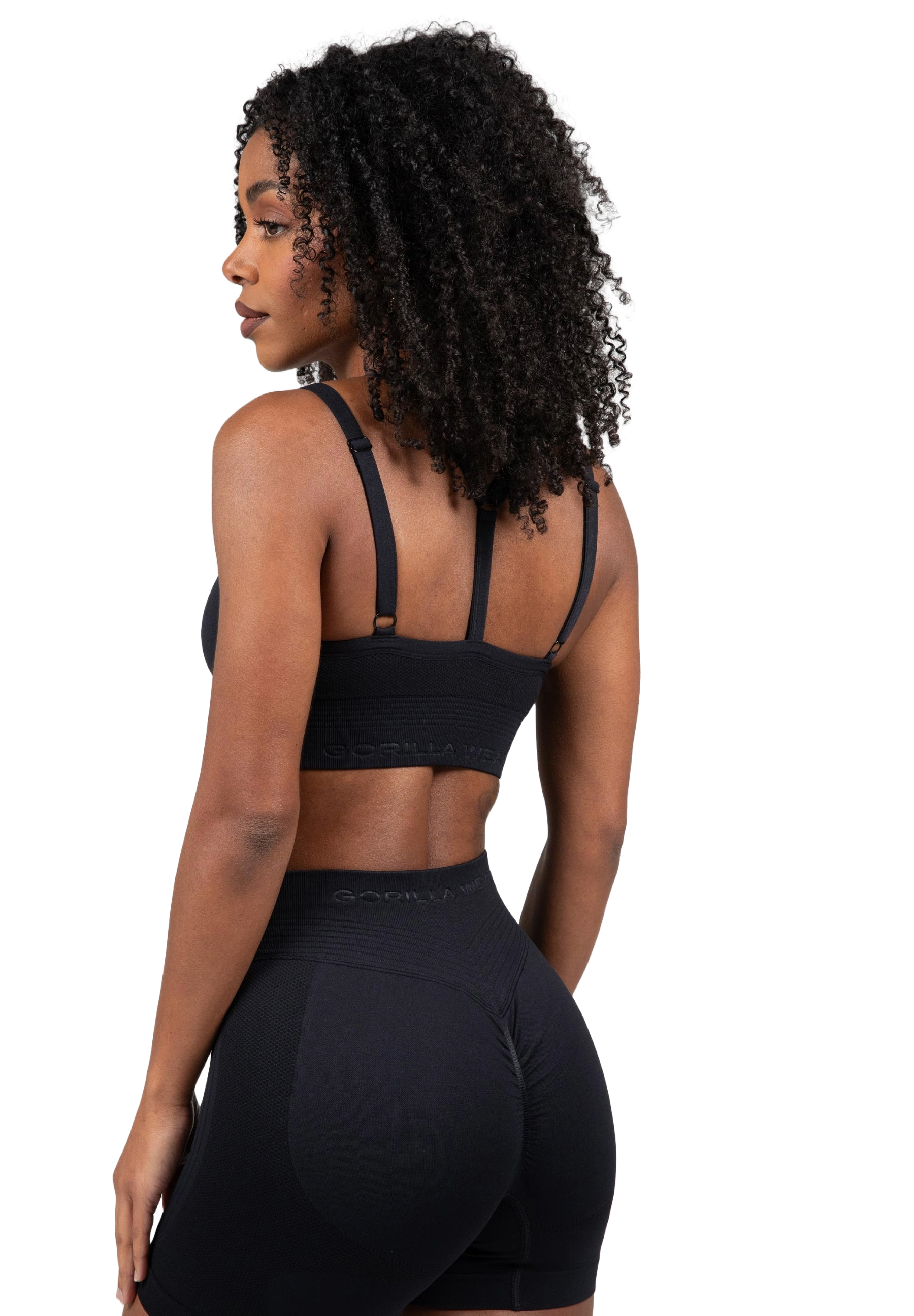 Gorilla Wear Whitney Seamless Sports Bra, black
