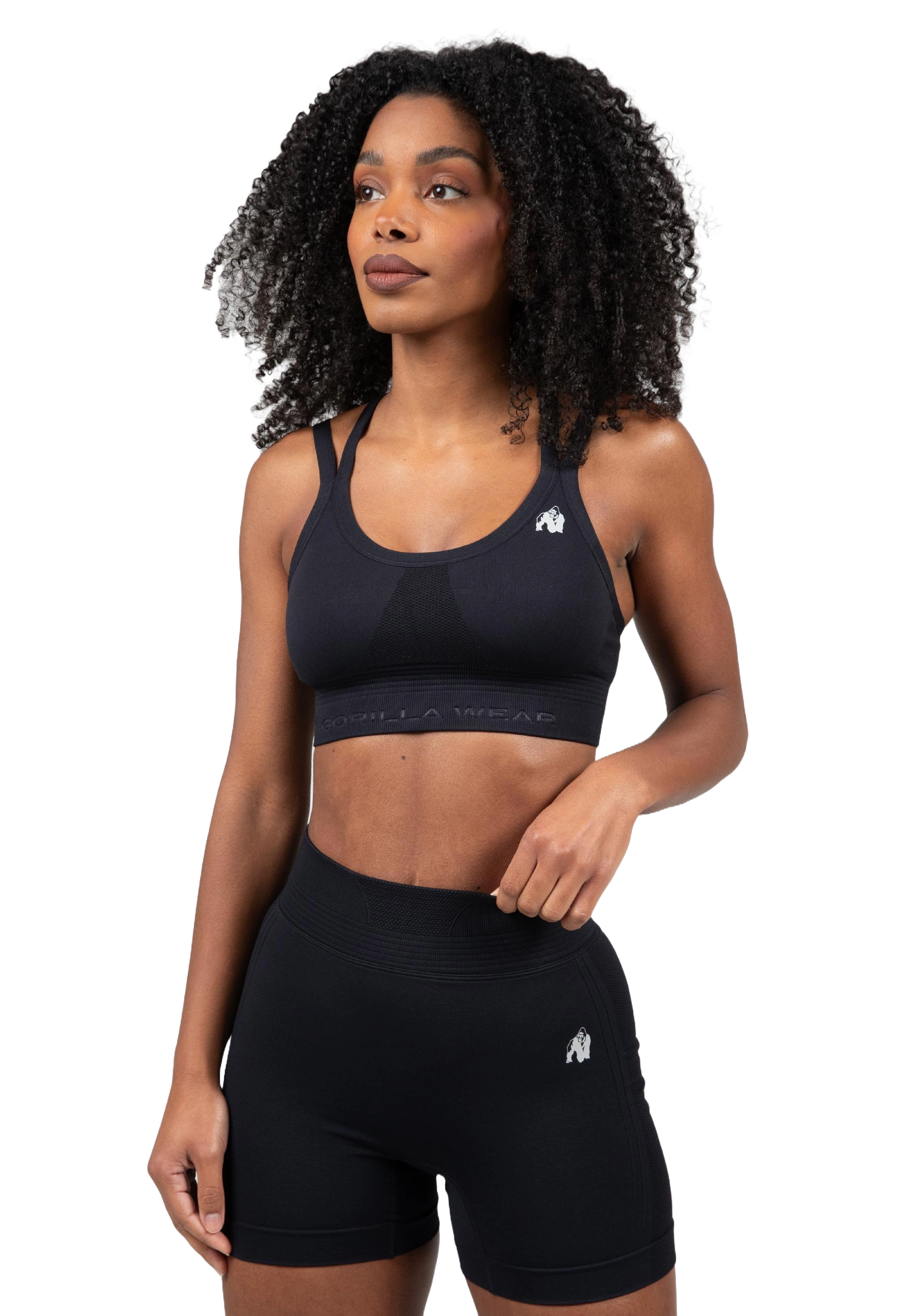 Gorilla Wear Whitney Seamless Sports Bra, black