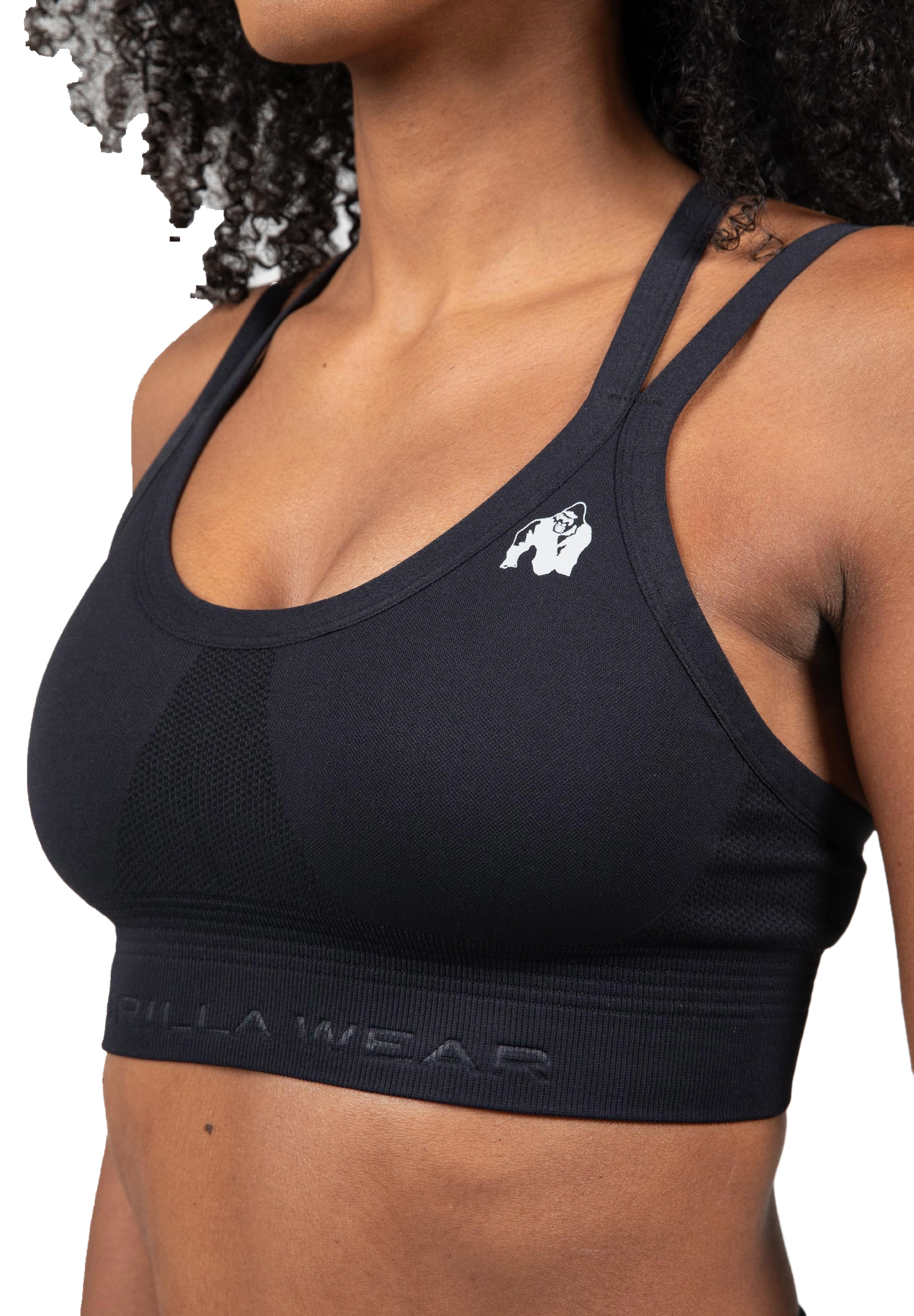 Gorilla Wear Whitney Seamless Sports Bra, black