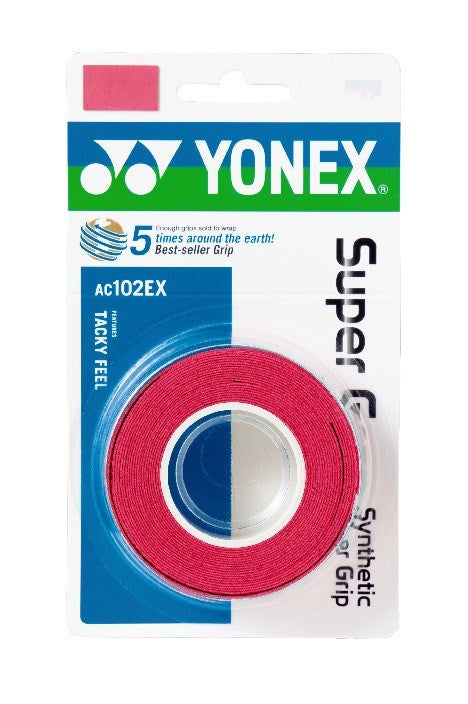 Yonex Wet Super Grap 3-Pack Vinröd