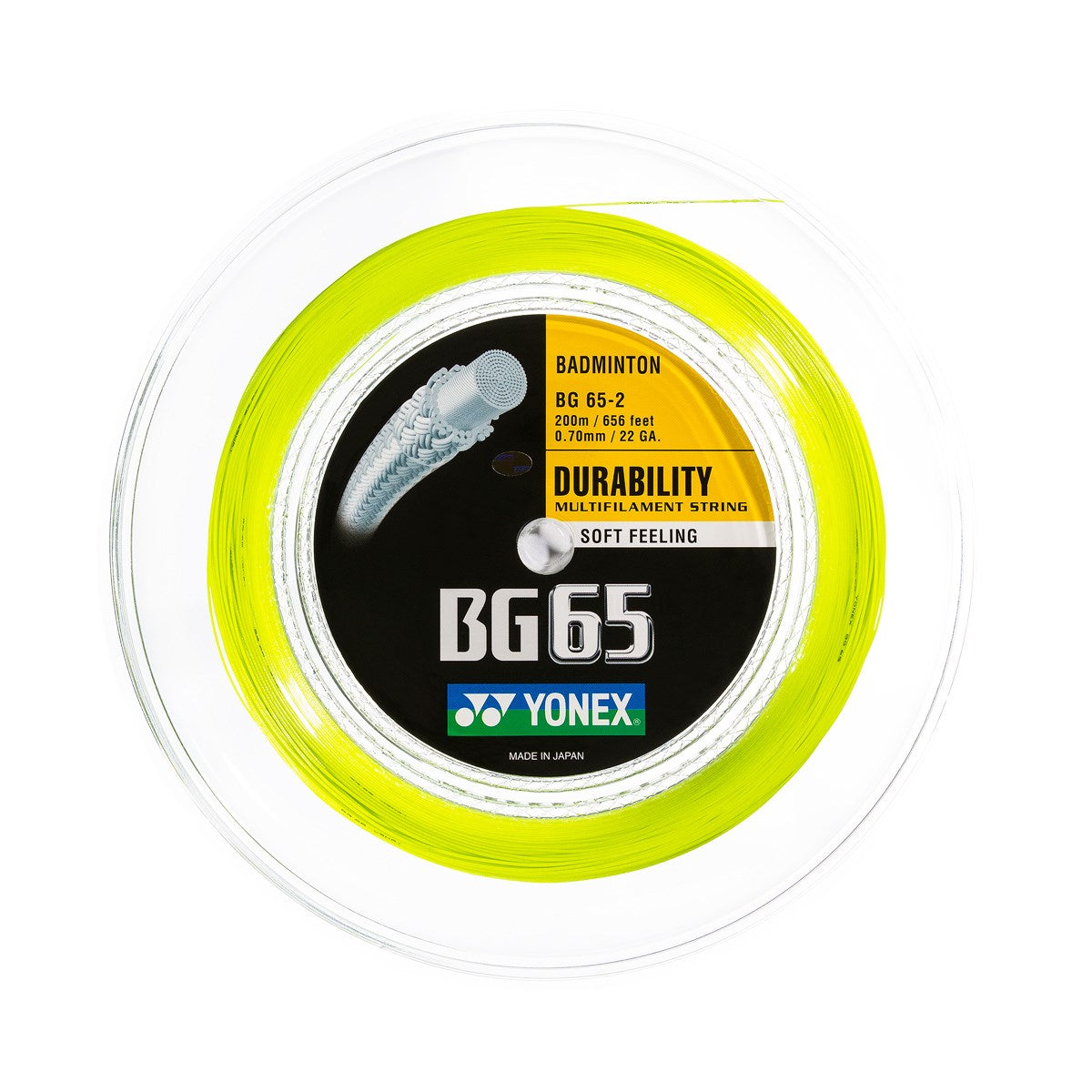 Yonex BG 65 - 200M Gul Badmintonssträng