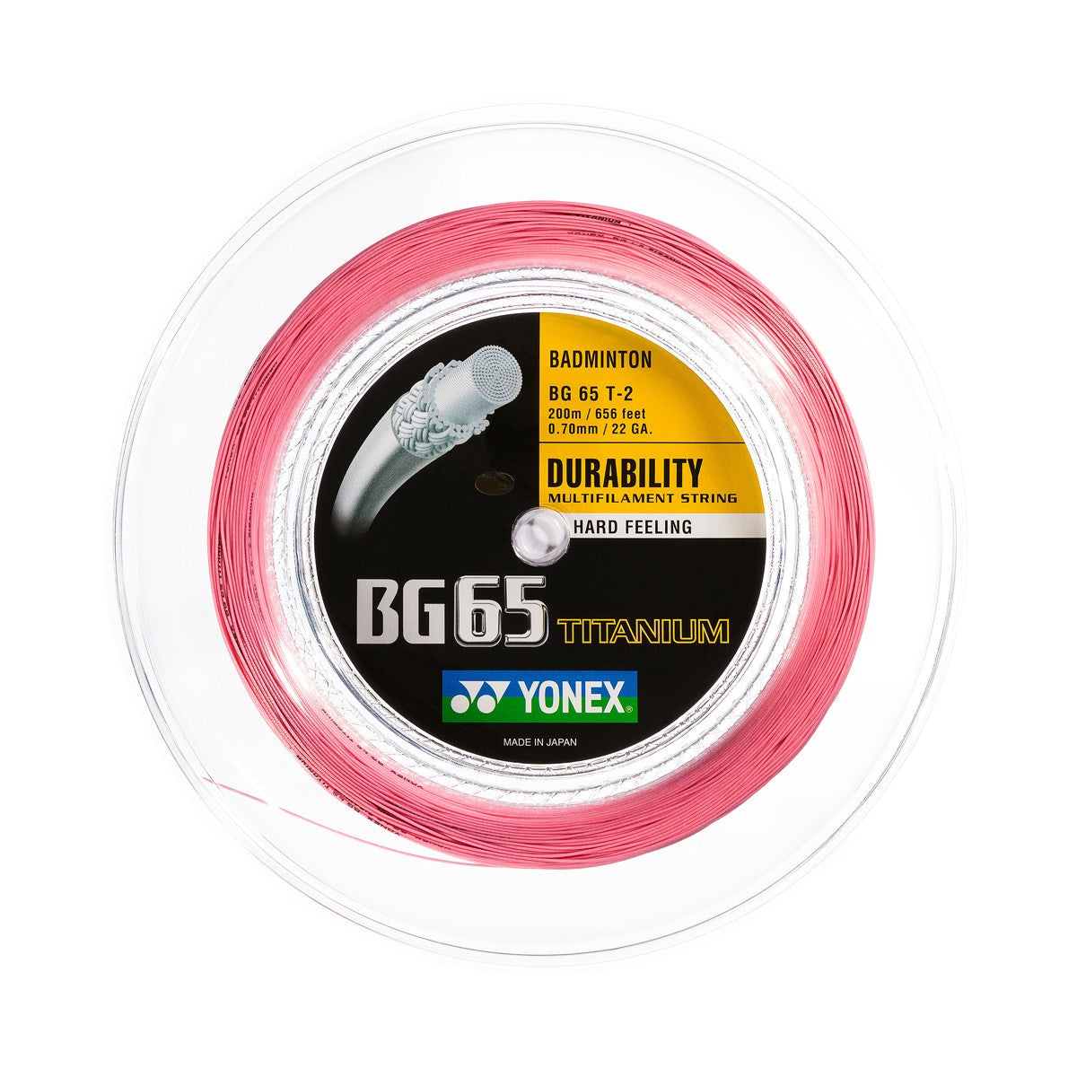 Yonex BG 65 TI - 200M Rosa Badmintonssträng