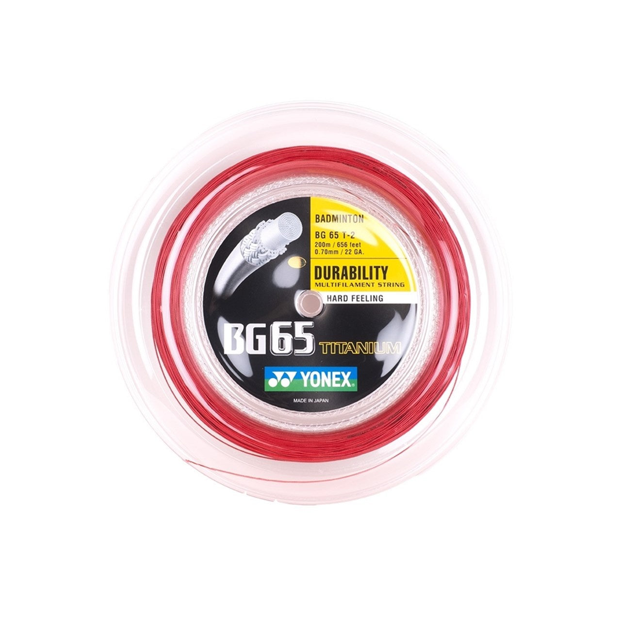 Yonex BG 65 TI - 200M Röd Badmintonssträng