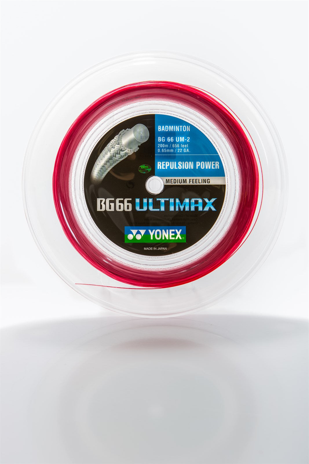 Yonex BG 66 Ultimax - 200M Röd Badmintonssträng