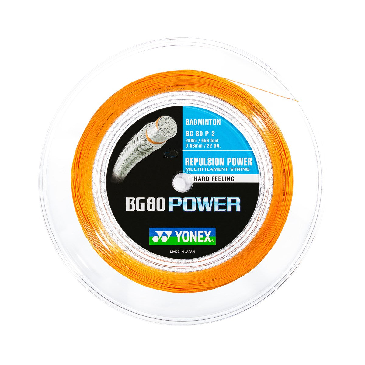 Yonex BG 80 Power - 200M Ljusorange Badmintonssträng
