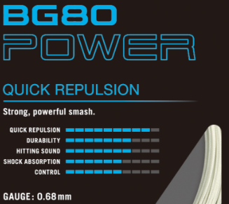 Yonex BG 80 Power - 200M Ljusorange Badmintonssträng