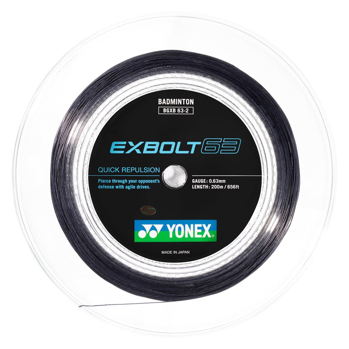 Yonex Exbolt 63 - 200M Badmintonssträng Svart