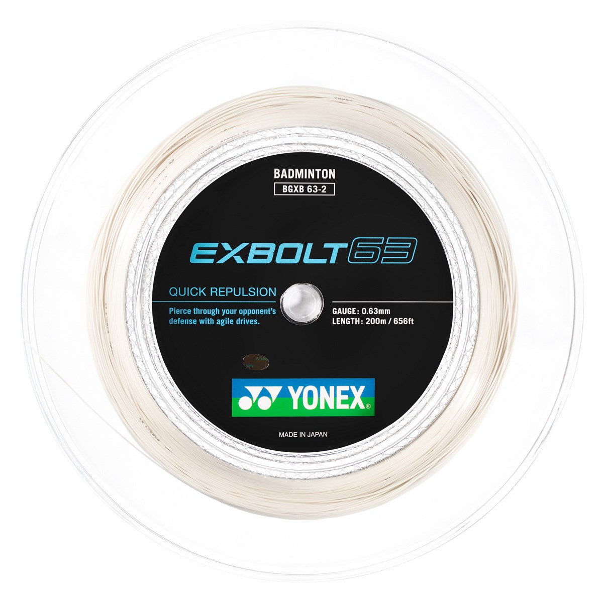 Yonex Exbolt 63 - 200M Badmintonssträng Vit