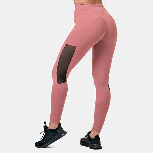 Nebbia Högmidjade Mesh Tights - Gammal Ros