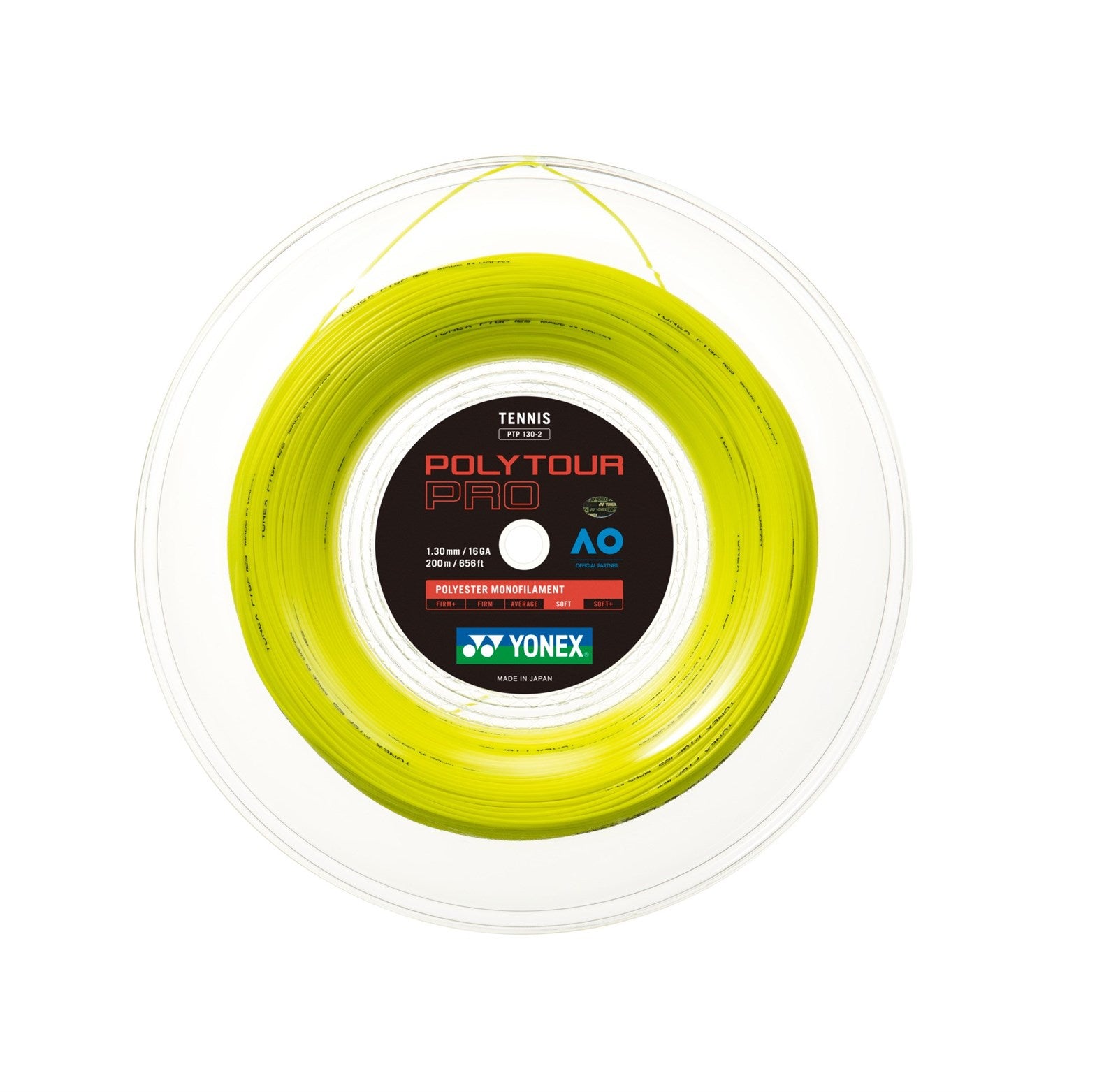 Yonex Polytour Pro 130 200M Tennissträng - Ljusgul