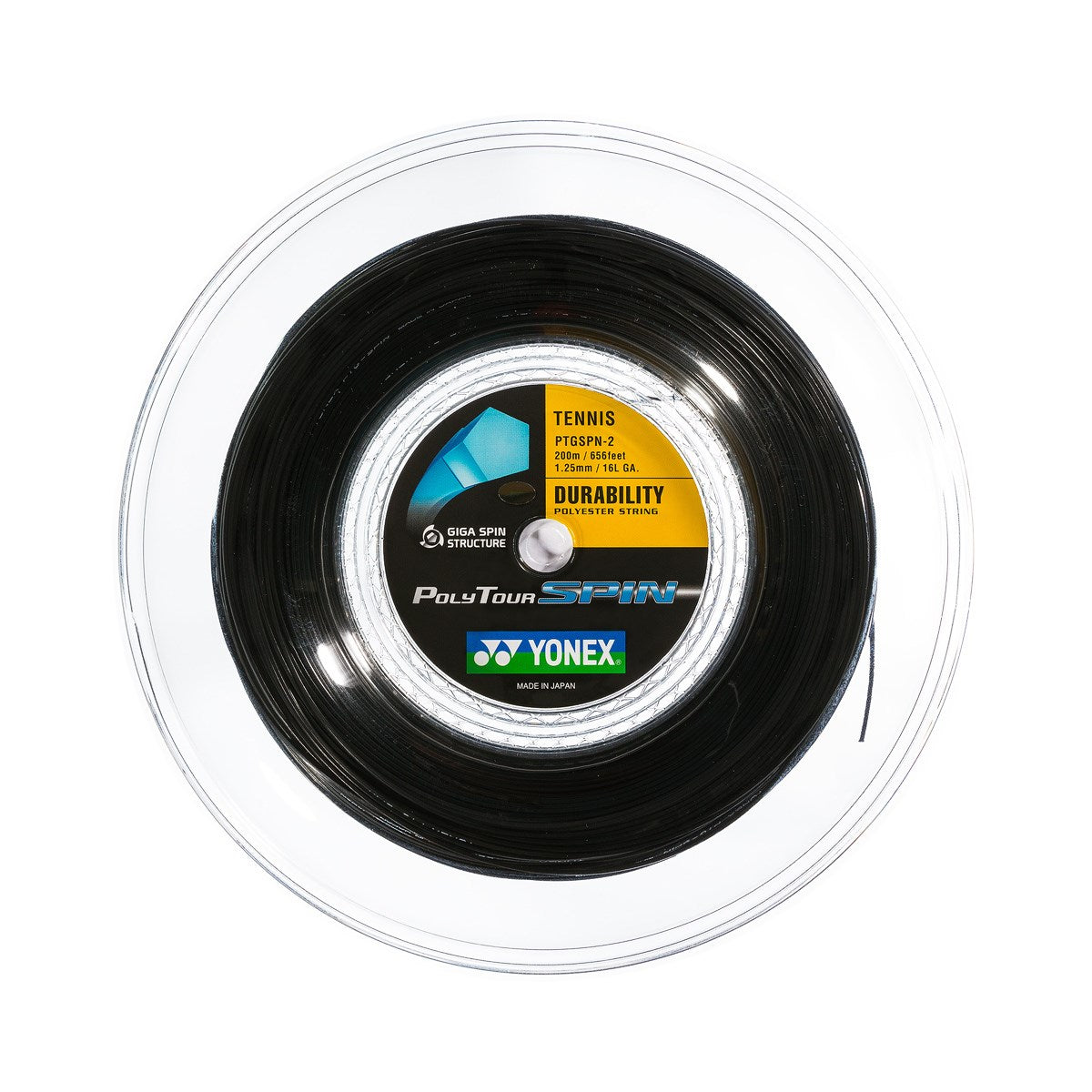 Yonex Polytour Spin 125 200m Tennissträng - Svart