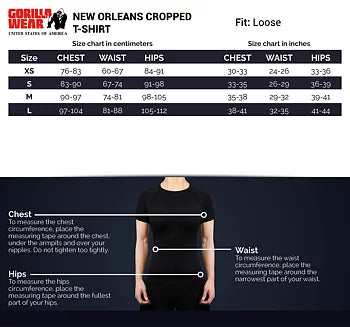 Gorilla Wear New Orleans Cropped T-Shirt, grey