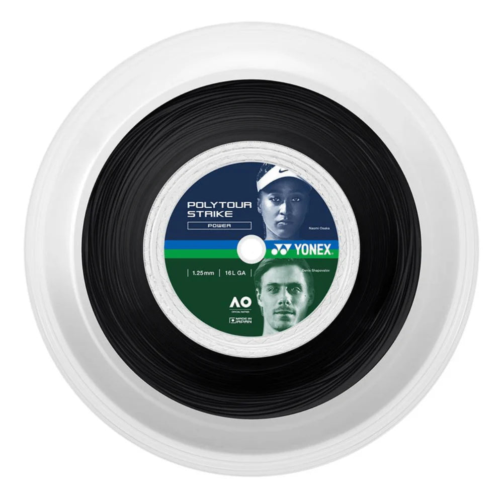 Yonex Polytour Strike 125 200M Tennissträng - Svart