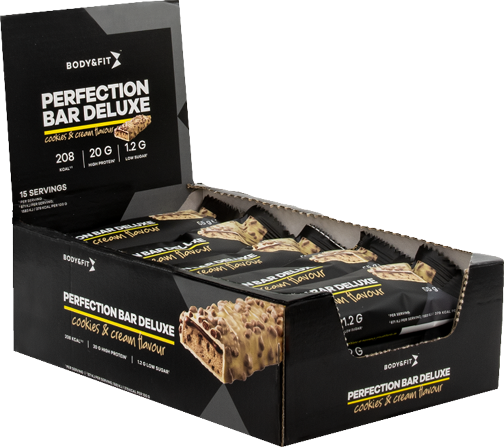Body & Fit Perfection Bar Deluxe - 15 x 55 g - Cookies & Cream