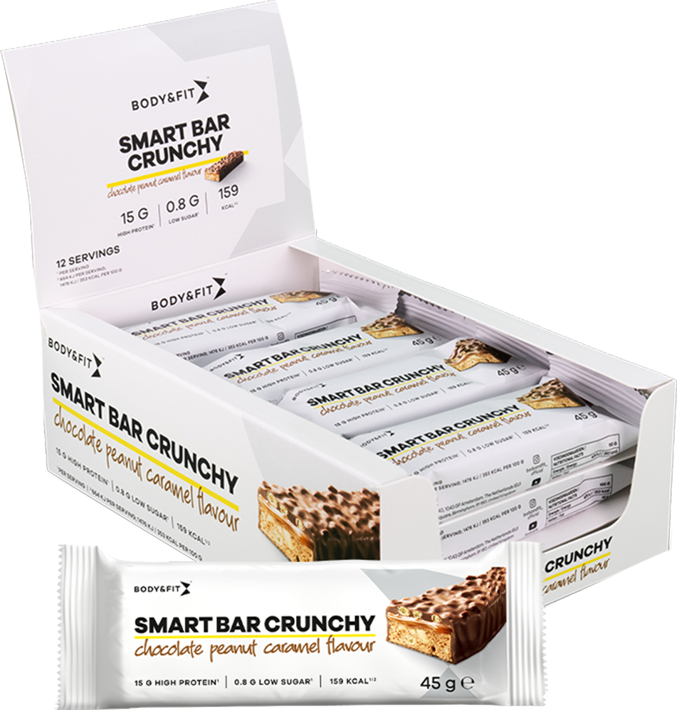 Body & Fit Smart Bar Crunchy - 12 x 45 g - Chocolate Peanut Caramel